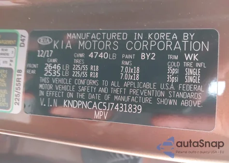 2018 Kia Sportage Ex from USA, damaged, VIN KNDPNCAC5J7431839